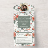 Invitation Tout En Un Mariage de Noël chic (À l'intérieur)