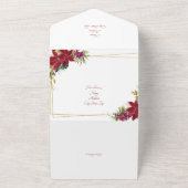 Invitation Tout En Un Mariage de Noël moderne Poinsettia (Dehors)