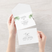 Invitation Tout En Un Mariage de palme tropical (Déchirure)