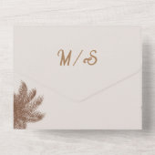 Invitation Tout En Un mariage de palmier bohème (Verso)