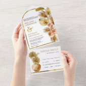 Invitation Tout En Un Mariage de palmier de Boho séché à l'arc de terre  (Déchirure)