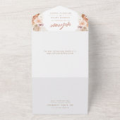Invitation Tout En Un Mariage de Pampas Rose en terre cuite Boho (Dehors)