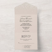 Invitation Tout En Un Mariage de Parties scintillant Glitz crème brillan (À l'intérieur)