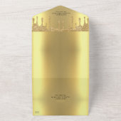 Invitation Tout En Un Mariage de Parties scintillant Gold (Dehors)