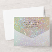 Invitation Tout En Un Mariage de Parties scintillant Holographique moder (Verso)
