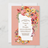 Invitation Tout en un Mariage de pavots colorés (Devant)