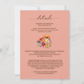 Invitation Tout en un Mariage de pavots colorés (Dos)