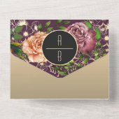 Invitation Tout En Un Mariage de photos violettes (Verso)