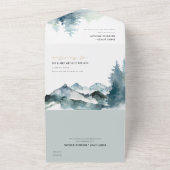 INVITATION TOUT EN UN MARIAGE DE PINE BLEU BLEU BLEU BLEU BLEU MOUNTAINS (Dehors)