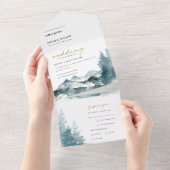 INVITATION TOUT EN UN MARIAGE DE PINE BLEU BLEU BLEU BLEU BLEU MOUNTAINS (Déchirure)