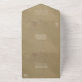 Invitation Tout En Un Mariage de plage avec monogramme Cœur dans le sabl (Dehors)