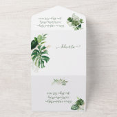 Invitation Tout En Un Mariage de plage Feuille tropicale (Dehors)