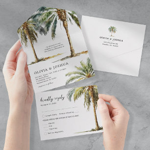 Invitation Tout En Un Mariage de plage tropical d'été