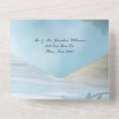 Invitation Tout En Un Mariage de plage tropicale (Verso)