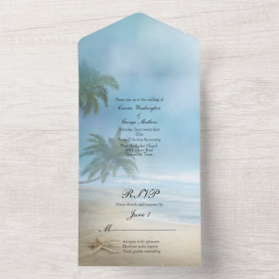 Invitation Tout En Un Mariage de plage tropicale 