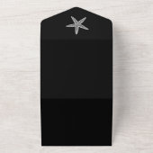 Invitation Tout En Un Mariage de poisson étoilé noir (Dehors)