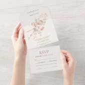 Invitation Tout En Un Mariage de prairie Fleur sauvage lunaire (Déchirure)