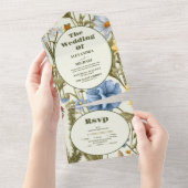 Invitation Tout En Un Mariage de prairie Fleur sauvage lunaire (Déchirure)