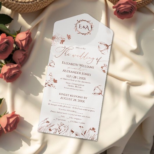 Invitation Tout En Un Mariage de printemps tout en un Fleur sauvage d'in