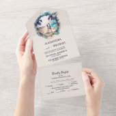 Invitation Tout En Un Mariage de Rêve à Destination sur la Plage à l'Aqu (Déchirure)