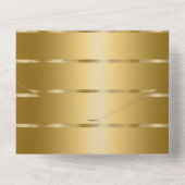 Invitation Tout En Un Mariage de ruban Or Chic (Verso)