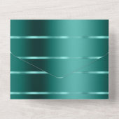Invitation Tout En Un Mariage de ruban vert turquoise (Verso)