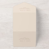 Invitation Tout En Un Mariage de script beige moderne (Dehors)