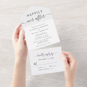 Invitation Tout En Un Mariage de script chic (Déchirure)