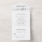 Invitation Tout En Un Mariage de script chic (À l'intérieur)