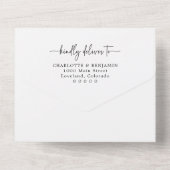 Invitation Tout En Un Mariage de script élégant (Verso)