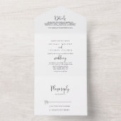 Invitation Tout En Un Mariage de script élégant de calligraphie   (À l'intérieur)