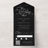 Invitation Tout En Un Mariage de script élégant et élégant (À l'intérieur)