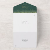 Invitation Tout En Un Mariage De Script Emerald Green Et Gold Parties sc (Dehors)