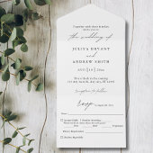 Invitation Tout En Un Mariage de script en noir et blanc