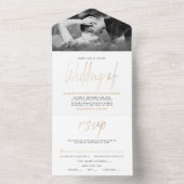 Invitation Tout En Un Mariage de script Gold Foil (À l'intérieur)