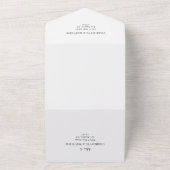 Invitation Tout En Un Mariage de script noir et blanc (Dehors)