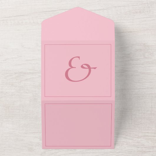 Invitation Tout En Un Mariage de script rose magenta minimal (Dehors)