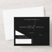 Invitation Tout En Un Mariage de script Silver moderne (Verso)