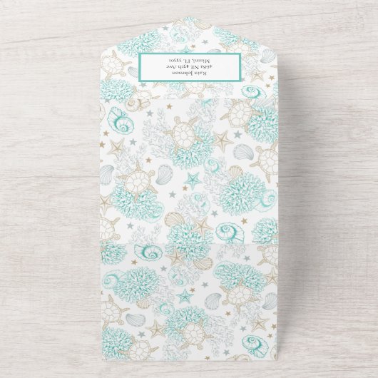 Invitation Tout En Un Mariage de Sea the Love Beach (Dehors)