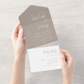 Invitation Tout En Un Mariage de style minimal de script moderne (Déchirure)