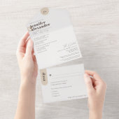 Invitation Tout En Un Mariage De Taupe Simple Tout En Un Inv (Déchirure)