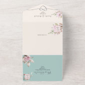 Invitation Tout En Un Mariage de Toile Florale romantique (Dehors)