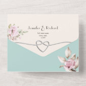 Invitation Tout En Un Mariage de Toile Florale romantique (Verso)