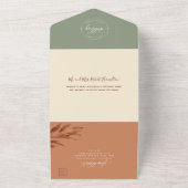 Invitation Tout En Un Mariage de tonalité terrestre moderne avec RSVP pe (Dehors)