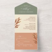 Invitation Tout En Un Mariage de tonalité terrestre moderne avec RSVP pe (À l'intérieur)