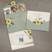Invitation tout-en-un Mariage de tournesol Eucalyp