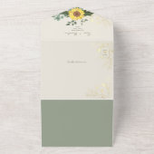 Invitation tout-en-un Mariage de tournesol Eucalyp (Dehors)