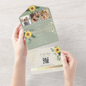 Invitation tout-en-un Mariage de tournesol Eucalyp (Déchirure)