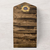 Invitation Tout En Un Mariage de tournesol rustique (Dehors)