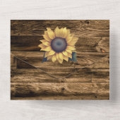 Invitation Tout En Un Mariage de tournesol rustique (Verso)